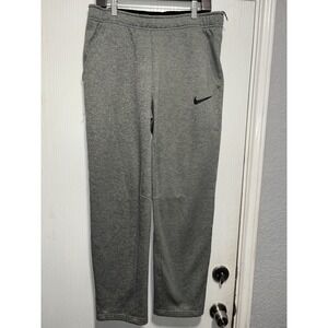 Nike Sweatpants Men's M Gray Heather Dri Fit 100% Polyester Workout Straight Leg
